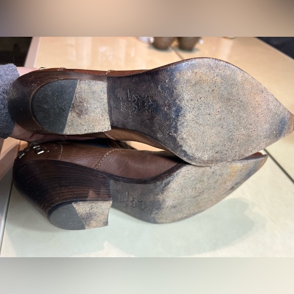 Giancarlo Paoli Made in Italy Leather Western Cut Short Studded Boots 36.5 - Picture 5 of 14